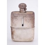 A George V glass and silver mounted hip flask, maker George Neal & George Neal, London,