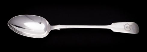 A Victorian silver Fiddle pattern basting spoon, maker Charles Lias, London,