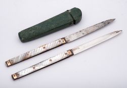 A 19th century Continental silver bladed folding fruit knife,
