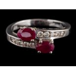 A ruby and diamond ring,