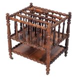 A Victorian rosewood Canterbury, third quarter 19th century,: of rectangular form,