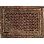 A Hamadan rug:, the indigo field with an all over geometric boteh design,