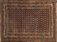 A Hamadan rug:, the indigo field with an all over geometric boteh design,
