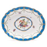 A pair of Chelsea-Derby dessert dishes: of lobed oval form,