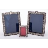 A pair of late Victorian silver photo frames, maker William Davenport, Birmingham,