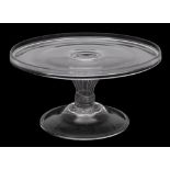 An 18th century glass circular tazza: with galleried rim,