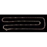 A 9 carat gold necklace, composed of square links, stamped 375: with London import marks, 61cm long.