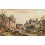 * Charles Cundall [1890-1971]- A Yorkshire Farm,:- signed watercolour, 26 x 42cm.
