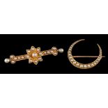 An early 20th century pearl brooch,