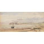 Samuel Phillips Jackson [1830-1904]- Breton beach scene, low tide, 3rd August 1864,:- signed,