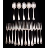 A George V silver part Old English pattern part flatware service, maker Gladwin Ltd, Sheffield,