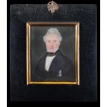 English School late 19th Century- A miniature portrait of a gentleman,