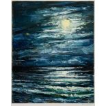 * Brian Graham [Contemporary] - Moonlight over the Ocean; A Stormy Sunset,:- two,