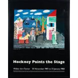 A David Hockney exhibtion poster, 'Les Mamelles de Tiresias',:- Hockney Paints the Stage,