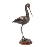 *Gordon Griffiths, a metal study of a bar-tailed godwit: signed Griffiths, 92 to the base,