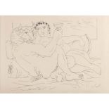 After Picasso - Minotaur and Woman,:- print, 77 x 107cm.