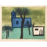 * Helena Markson [1934-2012],:- The Church on The Hill, lithograph,
