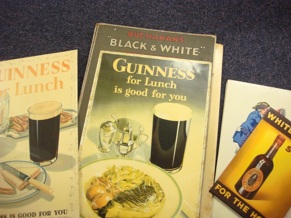 A group of eight mid 20th century pub advertising signs: comprising two Buchanan's 'Black & White', - Image 2 of 2