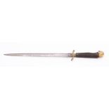 A 19th century continental dagger by Beckman: the straight double edged blade stamped as per title,