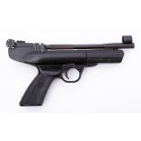 A Webley Hurricane .22 calibre air pistol: two piece back plastic grip.