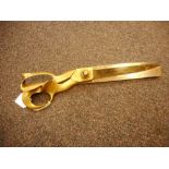 Two pairs of late Victorian brass handled tailor's shears by T Wilkinson & Son,