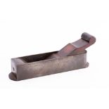 A 10 3/4 inch steel mitre plane : mahogany infill with round topped S Newbould iron (some cracks