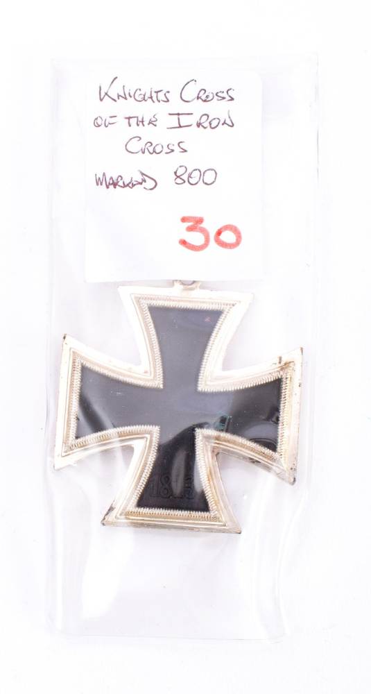 A Jewellery copy Third Reich period Knights Cross stamped 800: * Notes- Reputedly from the Dobkins