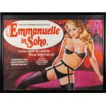 Two framed Quad posters 'Emanuelle in Soho' and 'Sex life in a Woman's Prison/InsideAmy':