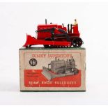 Dinky Supertoys No 561 Blaw Knox Bulldozer: re with cream driver, black wheels and treads,