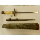 A reproduction Luftwaffe dagger: together with a Korean War 40mm shell casing (2) * Notes