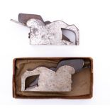 A little used Norris malleable iron bull nose with ebony wedge in original box: stamped 'Norris ,
