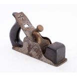 A Spiers 'Plane-O-Ayr' smoothing plane: rosewood infill and open handle Sorby iron