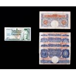 A group of five One Pound bank notes,