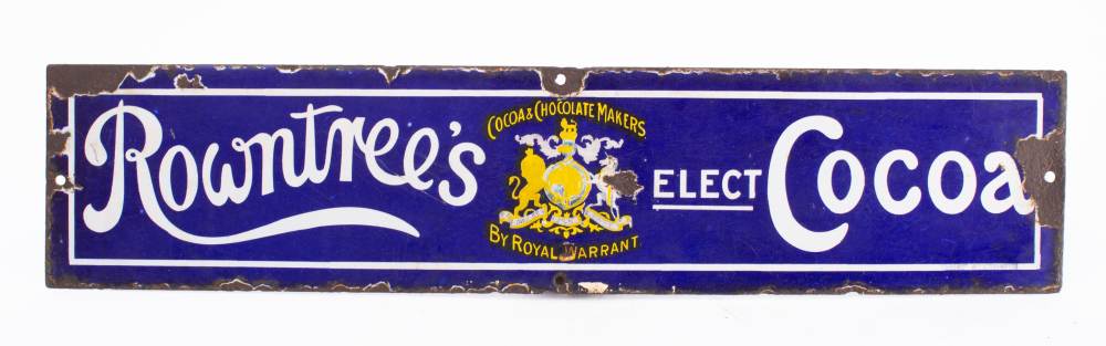 An enamel sign for Rowntree's Elect Coca by Chrono,