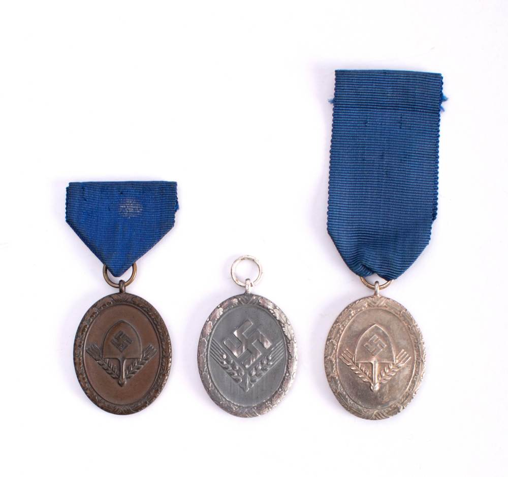 Three German RAD Long Service Medals: (3) * Notes Militaria artefacts are reproduced in - Image 2 of 2