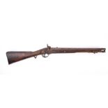 A Victorian Tower percussion cap rifle: the plain 20 inch barrel with fore and rear sights,