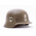 A German post -war M40 pattern stahlhelm: with brown leather liner,