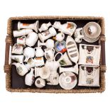 A quantity of various crested ware: various makers, including a lifeboat with Newquay crest,