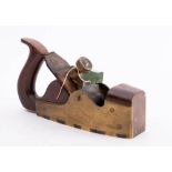 A brass and steel dovetailed smoothing plane by Spiers: signed as per title,