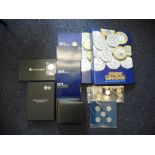 A collection of coins including 2012 proof set: 2019 Queens Beasts £5 silver coin,