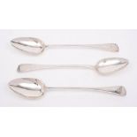 A pair of George III silver Old English pattern basting spoons, maker Sydenham Peppin, London,