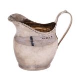 A Victorian silver milk jug, maker Nathan & Hayes,Birmingham, 1893: of oval outline,