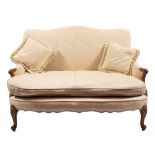 An upholstered and carved wood canape in Louis XV style, second half 20th century,