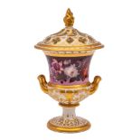 An early 19th Century English pot-pourri jar and cover: in the Derby manner,