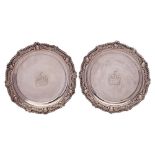 A pair of George III silver waiters, maker SC Younge & Co, Sheffield,