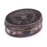 An Edwardian tortoiseshell and silver box, maker Levi & Salaman, Birmingham, 1909: of oval outline,