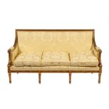 The Property of a Lady A carved and giltwood and upholstered canape in Louis XVI style,