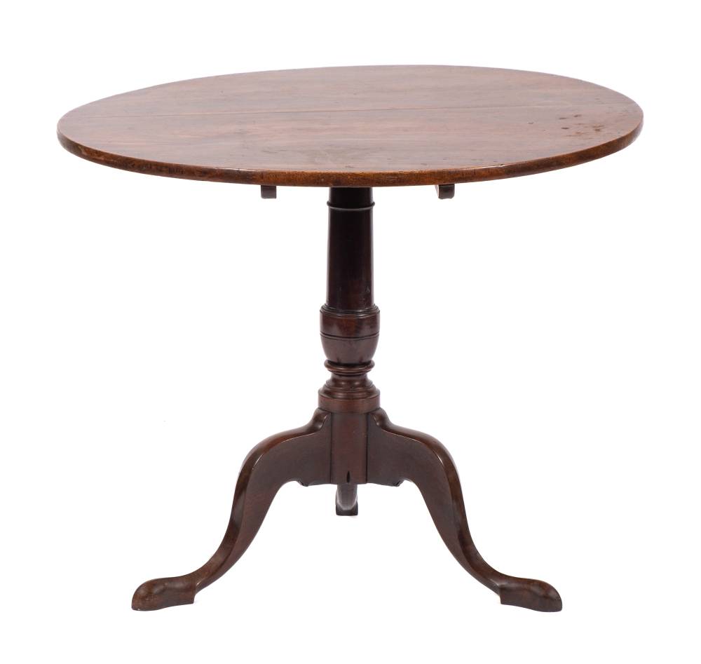 A George II mahogany tripod table, mid 18th century,