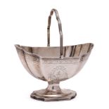 A George III silver swing handled sugar basket, maker Robert Hennell I and David Hennell II, London,