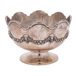 A George V silver rose bowl, maker's mark worn, Birmingham,